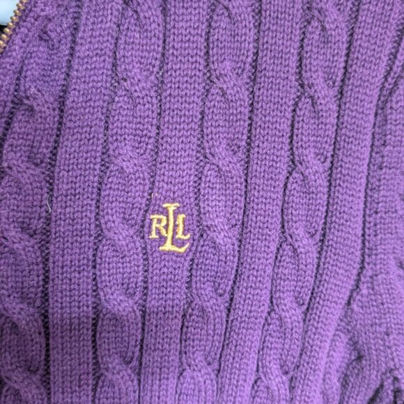 Ralph Lauren Cable Knit Zip-Up Sweater - Size XS - Picture 4 of 6
